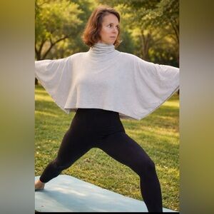 Venti6 Italian Oatmeal Turtleneck Cropped Sweater Size M